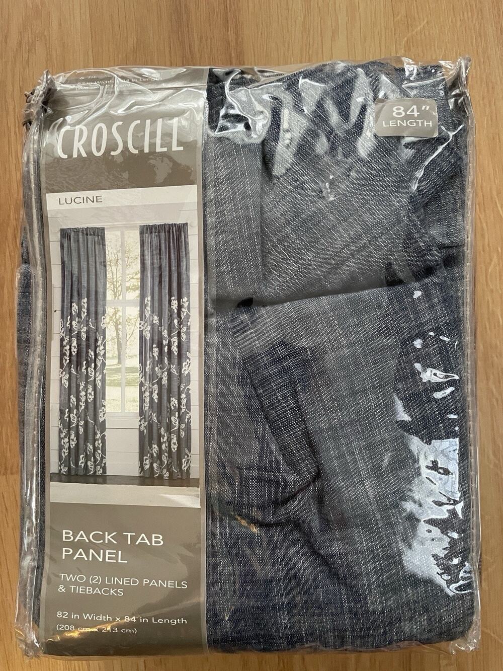 Croscill Lucine Back Tab Panel 82" x 84" Window Drapery 2 Lined Panels & Ties